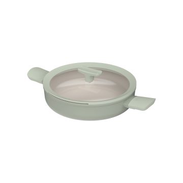 LEO RECYCLED Sauteerpan antikleef met dubbele handgreep en deksel Balance Sage 26cm