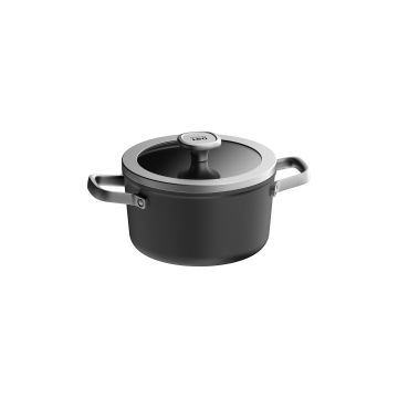 LEO RECYCLED Kookpot antikleef met deksel Graphite 20cm