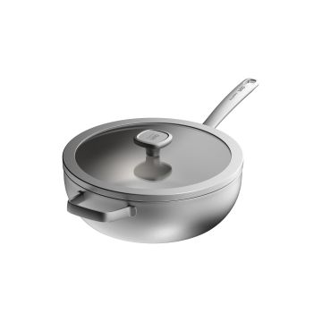 LEO RECYCLED Wokpan met deksel Graphite 28cm